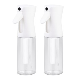 VigorPath Continuous Spray Bottle for Hair - Fine Mist Mister for Hairstyling, Cleaning, Plants, Pets, Barbers, Salons, and Essential Oil Applications (150ml/5 oz) Clear 2 Pack