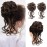 HOOJIH 2PCS Messy Bun Hair Piece, Tousled Updo with Tendrils and Wavy Curly Hair Wrap Ponytail Hairpieces for Women - HB010 Dasiy - Black Brown with highlights