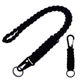 2 Pcs Heavy Duty Braided 550 Paracord Lanyard Keychain Set, Parachute Rope Necklace Keychain with Belt Carabiner Clip for Keys Men Women Hiking, Camping, Outdoor Survival, Camera, Wallet and Whistle
