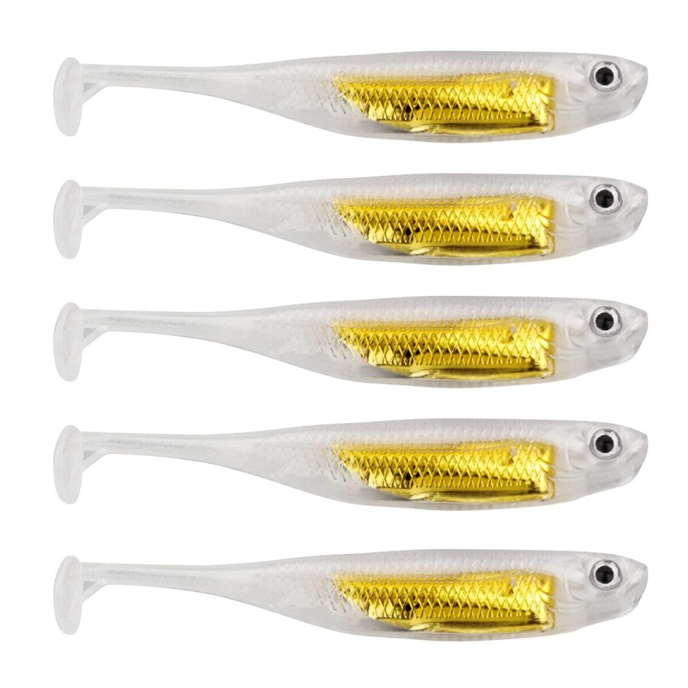 QualyQualy Soft Plastic Swimbait Paddle Tail Shad Lure Soft Bass Shad Bait Minnow Paddle Tail Swim Bait for Bass Trout Walleye Crappie - 2.75in, 3.14in, 3.94in, 5in