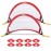 Poray Soccer Goal for Kid Easy-up Set of Two Portable 4FT Soccer Net 210D Oxford with 8 Field Marker Cones Extra Stakes Fun for Backyard and Soccer Training (4FT Long Red Goal Set)