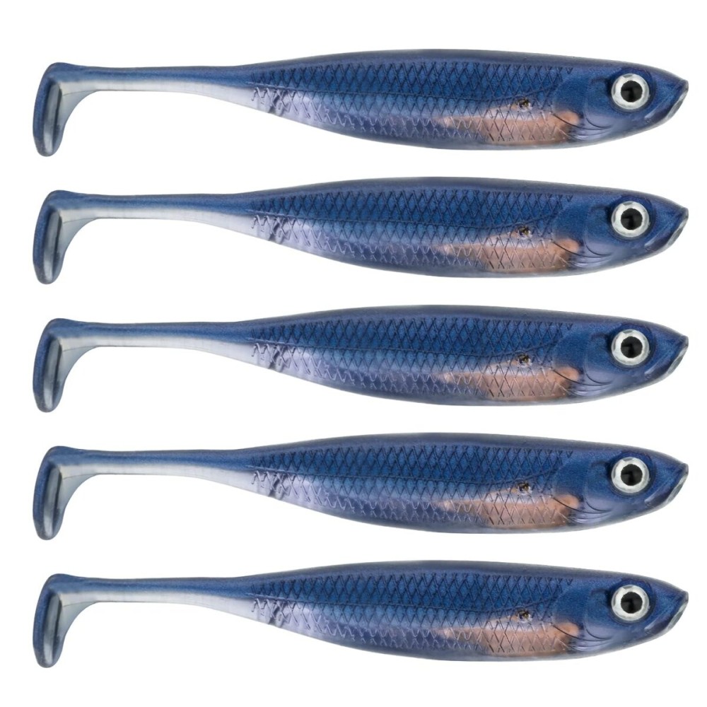 QualyQualy Soft Plastic Swimbait Paddle Tail Shad Lure Soft Bass Shad Bait Minnow Paddle Tail Swim Bait for Bass Trout Walleye Crappie - 2.75in, 3.14in, 3.94in, 5in