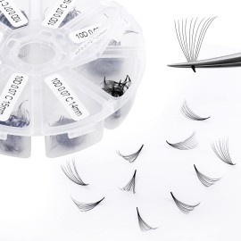 Premade Fans Short Stem 500 PCS 10D Eyelash Extensions 0.07mm C/D Curl 13-20mm Mixed Length WENDY LASHES Russian Volume Pre-made Lash Extension (500PCS-10D-0.07-D, 13-20mm mixed tray)
