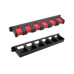 Ducurt Vertical Fishing Rod Rack - Wall-Mounted Fish Pole Holder for Garage & Boat - 6-Rod Storage Racks - Red Pair