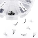 Volume Lash Extensions 12D Premade Fans 500 PCS 0.07mm Thickness 9-16mm Mixed C/D Curl Premade Volume Eyelash Extensions Pointed Base Fans by WENDY LASHES (500PCS-12D-0.07-C, 9-16mm Mixed Tray)