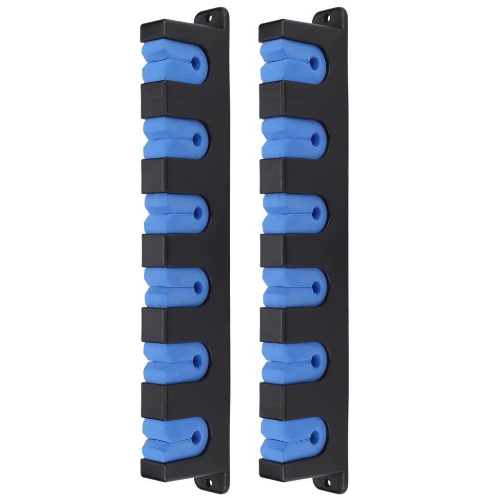 Ducurt Fishing Rod Rack Holders Wall-mounted Fish Pole Holder for Garage & Boat 6-Rod Storage Racks (Horizontal Blue, 1 Pair)