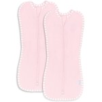 Comfy Cubs Swaddle Blanket Baby Girl Boy Easy Zipper Wrap 2 Pack Newborn Infant Sleep Sack (Large 3-6 Months, Pink)