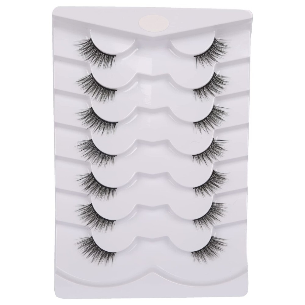 GMAGICTOBO False Eyelashes Natural Half Lashes Wispy Lashes Pack Short 3D Faux Mink Lashes Soft Fake Eye Lashes 7 Pairs Multipack