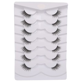GMAGICTOBO False Eyelashes Natural Half Lashes Wispy Lashes Pack Short 3D Faux Mink Lashes Soft Fake Eye Lashes 7 Pairs Multipack