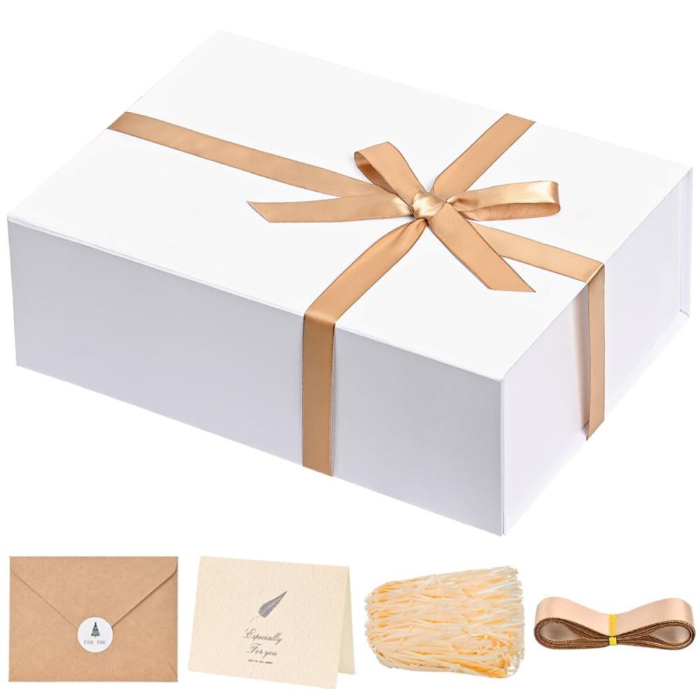 LIFELUM Green Gift Box 14x8.5x4.5 Christmas Gift Boxes with Lids for Presents for Anniversary Wedding Proposal Birthday Gift boxes with Shredded Filler Card Ribbon