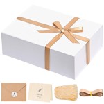 LIFELUM Green Gift Box 14x8.5x4.5 Christmas Gift Boxes with Lids for Presents for Anniversary Wedding Proposal Birthday Gift boxes with Shredded Filler Card Ribbon