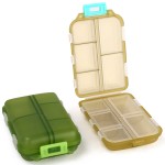 2PCS Cute Pill Organizer, Travel Pill Box, Small Pill Case Container, Medicine Organizer for Purse, with 10 Compartments for Different Medicines