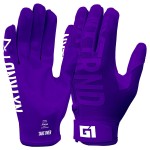 Nxtrnd G1 Youth Football Gloves, Kids Sticky Receiver Gloves (Purple, Youth Medium)