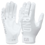 Nxtrnd G1 Youth Football Gloves, Kids Sticky Receiver Gloves (White, Youth Small)