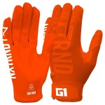 Nxtrnd G1 Youth Football Gloves, Kids Sticky Receiver Gloves (Orange, Youth Medium)