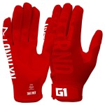 Nxtrnd G1 Youth Football Gloves, Kids Sticky Receiver Gloves (Red, Youth Medium)