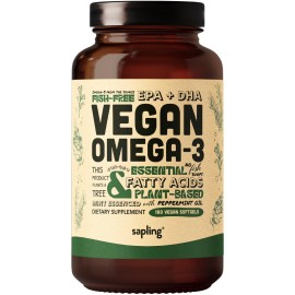 Vegan Omega 3 Supplement - Plant Based DHA & EPA Fatty Acids - Carrageenan Free, Alternative to Fish Oil, Supports Heart, Brain, Joint Health - Sustainably Sourced Algae, Fish Oil Free - 180 Softgels