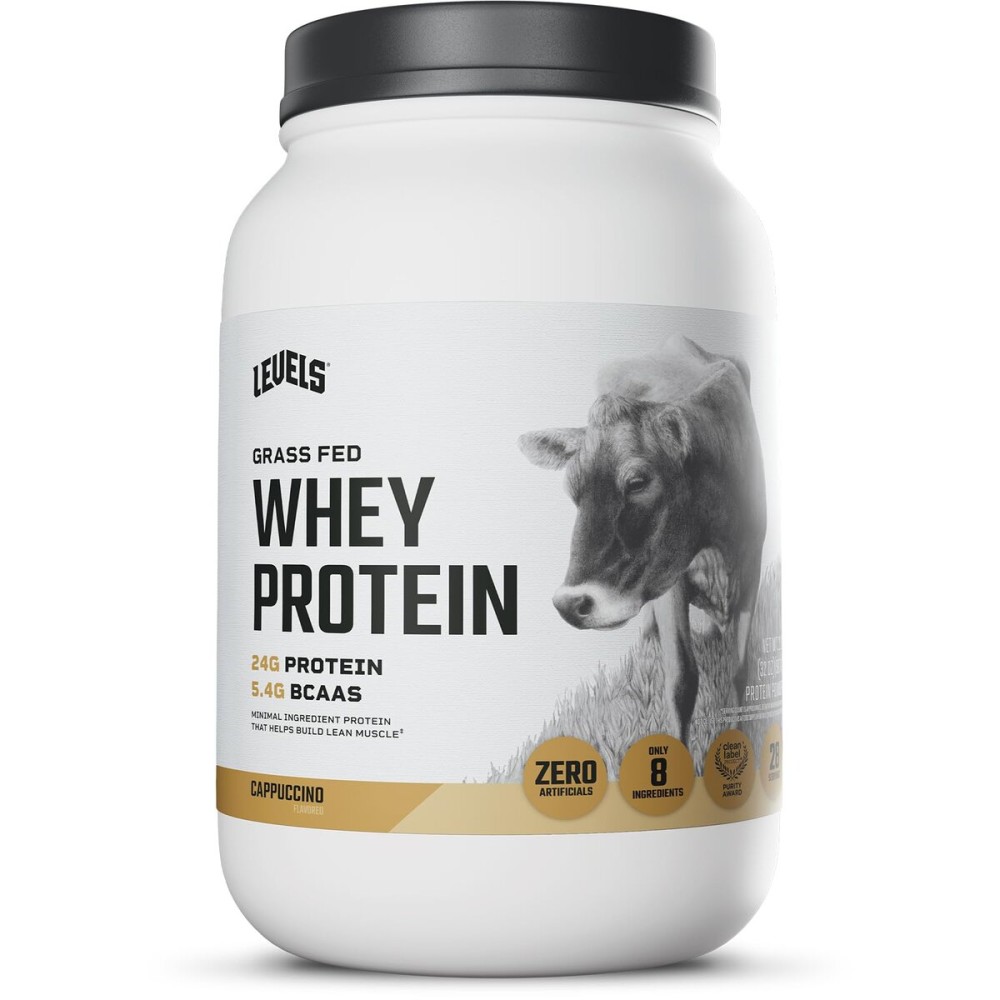 Levels Grass Fed Whey Protein Powder, No Artificials, 24G of Protein, Cappuccino, 2LB
