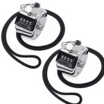 Amble 2 Pack Tally Clicker Counter, Metal Case Mechanical Clicker Digital Handheld Tally Counter with Nylon Lanyard
