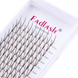 Spike Lashes D Curly Color Lashes Extension Mixed Length Color Premade Spikes Eyelash Extensions Single Super Thick Eyelash Spikes Individual Lashes Fairy Eyelashes (Brown-0.07D, 15-20mm