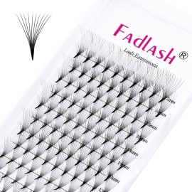 Premade Fans Eyelash Extensions 10D 0.07 C Curl Black Pointed Base Middle Stem Volume Lashes Natural Lash Fans Premade (10D-0.07C, 9-17mm)