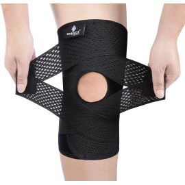 NEENCA Knee Brace for Knee Pain, Compression Knee Support with Air Mesh Fabric, Adjustable Knee Wrap with Side Stabilizers, Ultra-Soft Bandage for Sports, Running, Meniscus Tear, ACL, Arthritis Relief