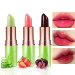BINGBRUSH Aloe vera Color Changing Lipstick,Moisturizer Long Lasting Lip Care Magic Lip Gloss,Mood Makeup Lipstick Set,24 hours original(3Pcs Aloe+Strawberry+Cherry, 3 Count (Pack of 1))