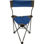 Travel Chair Ultimate Slacker, Quick Folding Tripod Stool with Backrest, Fishing Camping Hiking Chair with Carry Strap, Polyester, Blue