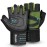 ihuan Ventilated Weight Lifting Gym Workout Gloves with Wrist Wrap Support for Men & Women, Full Palm Protection, for Weightlifting, Training, Fitness, Hanging, Pull ups (Dark Green, M)