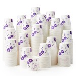 [600 Pack] 3oz Disposable Bathroom Cups, Paper Mouthwash Cups, Cold Disposable Drinking Cup for Party, Picnic, BBQ, Travel, and Event, Purple Floral