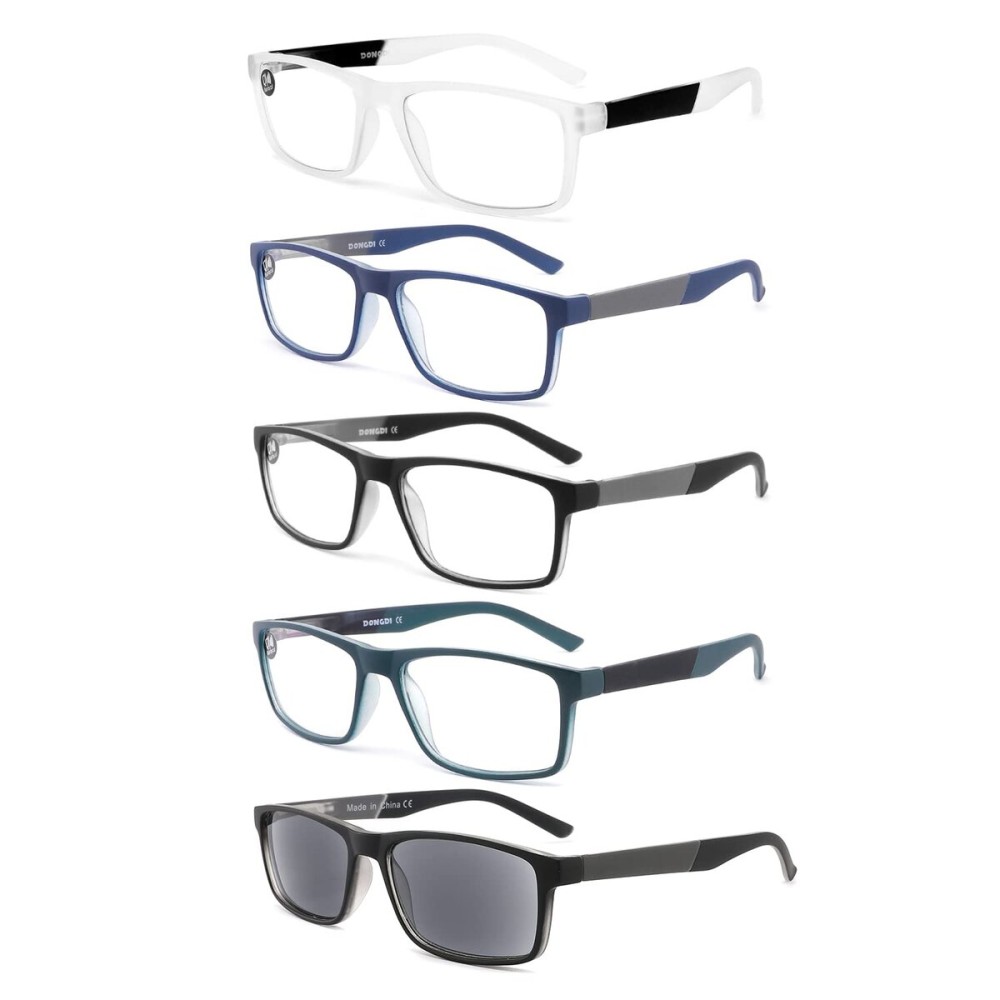 DONGDI Blue Light Blocking Reading Glasses 4 Pack Computer Readers for Women Men,Anti Glare UV Ray Filter Eyeglasses (5pack-mix, 1.50)