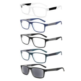 DONGDI Blue Light Blocking Reading Glasses 4 Pack Computer Readers for Women Men,Anti Glare UV Ray Filter Eyeglasses (5pack-mix, 1.50)