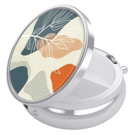 Nipichsha Pill Box, Small Pill Case for Purse & Pocket, Cute Travel Medicine Organizer, Portable Medicine Container Holder to Hold Vitamins, Medication, Fish Oil & Supplement, Desert Leaf