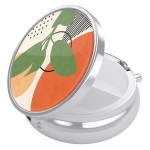 Nipichsha Pill Box, Small Pill Case for Purse & Pocket, Cute Travel Medicine Organizer, Portable Medicine Container Holder to Hold Vitamins, Medication, Fish Oil & Supplement, Tropical Plants