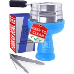 M. ROSENFELD Blue Hookah Bowl Set Silicone - Limited Xmas Design Blue Color - Premium Hookah Head Bowl - Shisha Bowl Phunnel Hookah Bowl withHeat Management Charcoal Holder