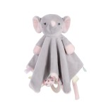 Vicloon Elephant Baby Plush Security Blanket with Tags&Teether, Blanket for Boys&Girls, Hang on Nursery Strollers, Cribs, Car Seats (Grey)
