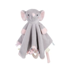 Vicloon Elephant Baby Plush Security Blanket with Tags&Teether, Blanket for Boys&Girls, Hang on Nursery Strollers, Cribs, Car Seats (Grey)
