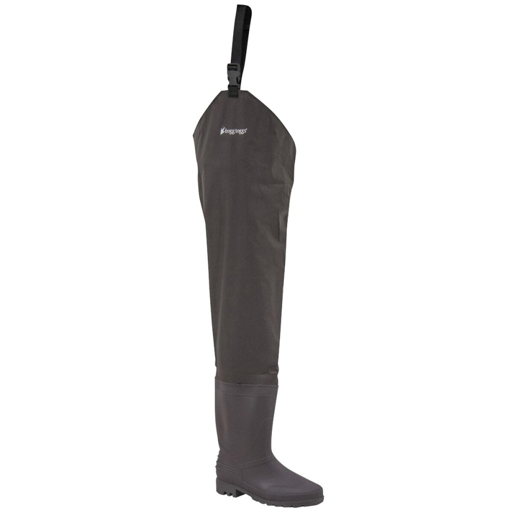 FROGG TOGGS Rana II Waterproof PVC Fishing Bootfoot Hip Wader for Fishing, Brown Cleated, 6