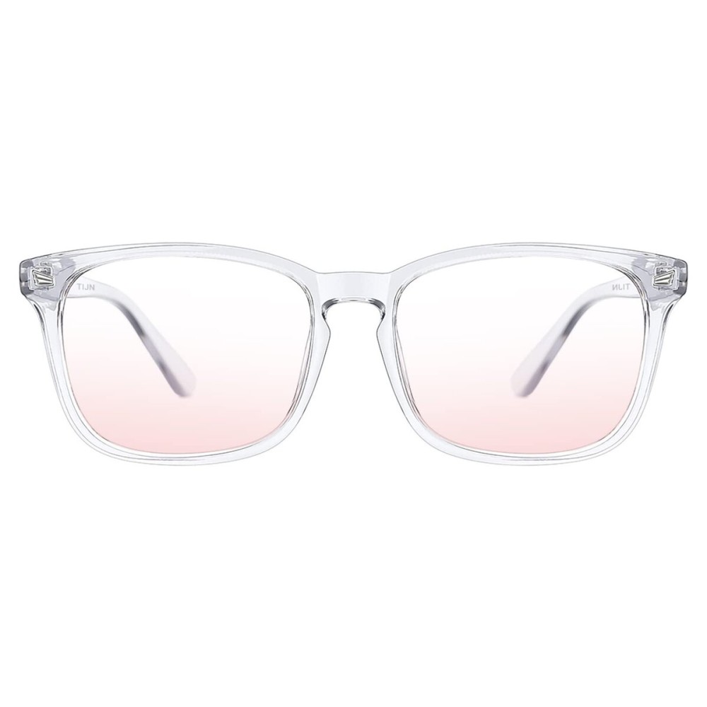 TIJN Blue Light Blocking Glasses for Women Men Clear Frame Square Nerd Eyeglasses Anti Blue Ray Computer Screen Glasses
