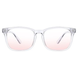 TIJN Blue Light Blocking Glasses for Women Men Clear Frame Square Nerd Eyeglasses Anti Blue Ray Computer Screen Glasses
