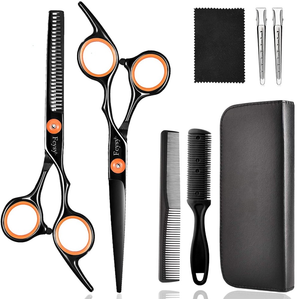 Hair Cutting Scissors Thinning Shears Kit, Fcysy Professional Hair Blending Scissor Kit, Barber Shears Haircut Salon Trimming Scissors for Women Men Pet