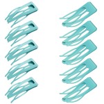 Chinco 24 Pcs Double Grip Hair Clips Metal Snap Clips Women Barrettes for Hair Making, Salon Supplies(Light Blue,2 Inch)