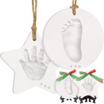 Baby Hand and Footprint Kit Girls, Boys - Personalized Babys First Christmas Ornament Kit, Newborn Christmas Gifts for New Mom, Cute Shower Gifts, Easy to Use Handprint Ornaments (Multi-Colored)