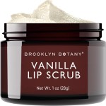 Brooklyn Botany Lip Scrub Exfoliator 1 oz - Lip Moisturizer for Dry Lips and Chapped Lips - Gentle Lip Exfoliator for Smooth and Brighter Lips - Vanilla Flavor