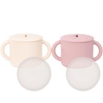 WeeSprout Snack Containers, Food Grade Silicone Cups, Spill-Proof Tops For Toddlers and Babies, Premium Hard Plastic Travel Lids, Dishwasher Safe, Set of 2 Snack Catchers