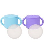 WeeSprout Snack Containers, Food Grade Silicone Cups, Spill-Proof Tops For Toddlers and Babies, Premium Hard Plastic Travel Lids, Dishwasher Safe, Set of 2 Snack Catchers