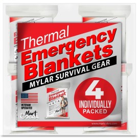 Emergency Blankets for Survival Gear and Equipment x6, Space Blanket, Mylar Blankets, Thermal Blanket, Survival Blanket, Survival Kits Emergency Kit, Emergency Supplies, Foil Blanket Camping Shelter