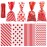 Aneco 100 Pack Red Cellophane Bags 10.6 x 5.1 Inch Plastic Candy Bags Gift Bags Goodie Bags with Twist Ties for Valentine, Birthday, Gift Cookie Snack Packing Party Favor Supplies