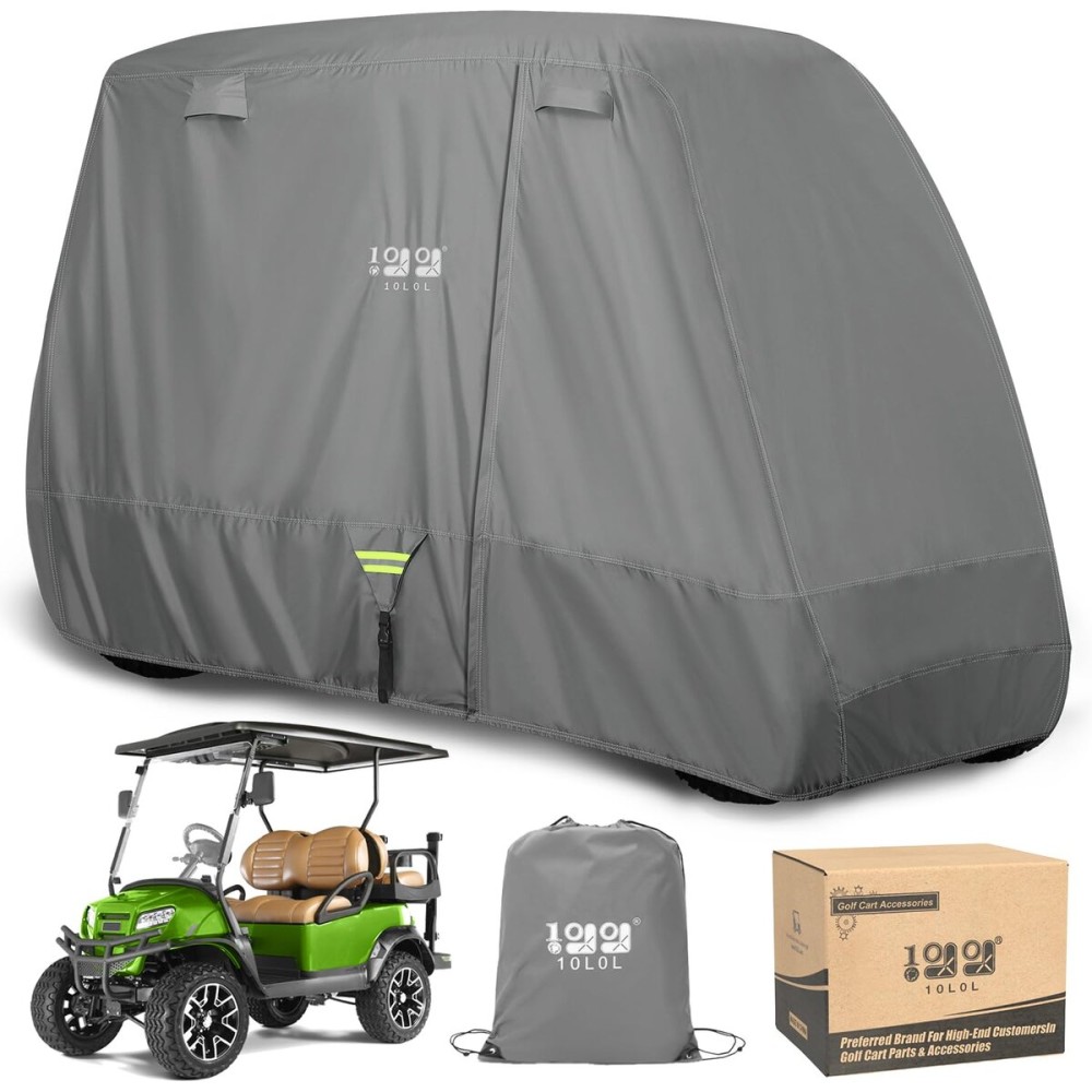 10L0L Heavy Duty Golf Cart Cover for 2/4/6 Passengers EZGO, Club Car and Yamaha, All Weather Outdoor Protection Weatherproof
