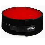 IBRO Powerlifting Lever Gym Belt - Power 10MM Extreme Heavy Duty Genuine Leather Belts - Squats Deadlifts Bodybuilding Weight Lifting IPF Power Lifting Strongman for Men BlackRed XL